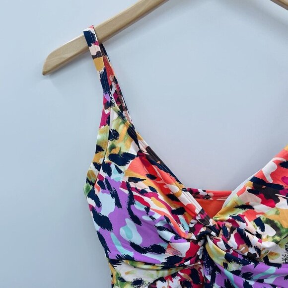 Bleu Rod Beattie Womens Size 6 D-Cup Party Animal Twist-Front Tankini Top 2195 - Picture 4 of 7